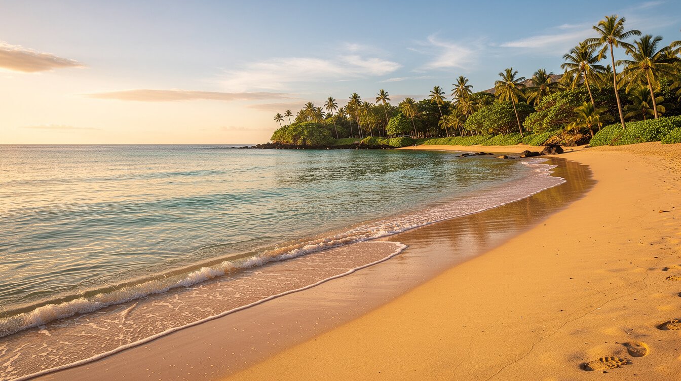 calm shallow family-friendly Hawaiian bay beach