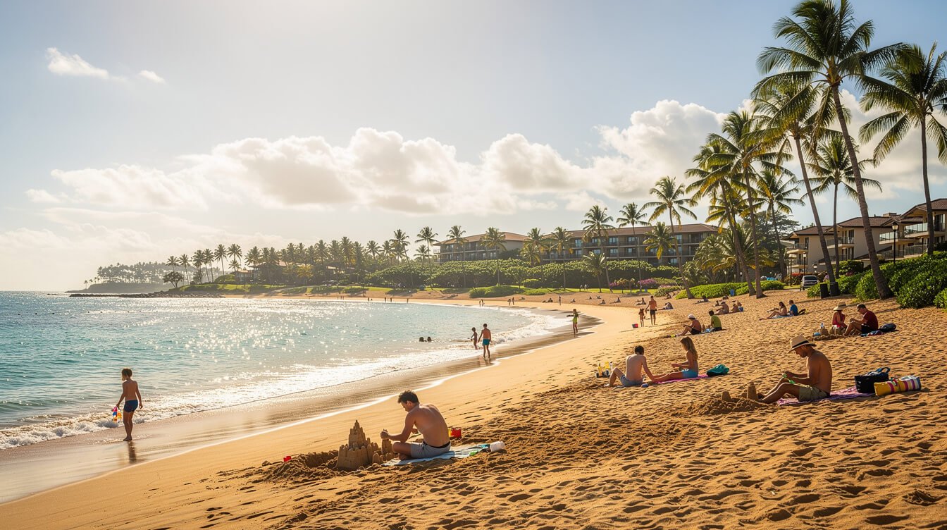 Salt Pond Beach Park calm lagoon on Kauai's south shore