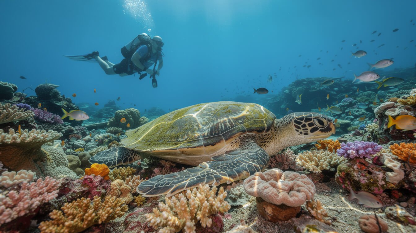honu green sea turtle reef etiquette Hawaii diving
