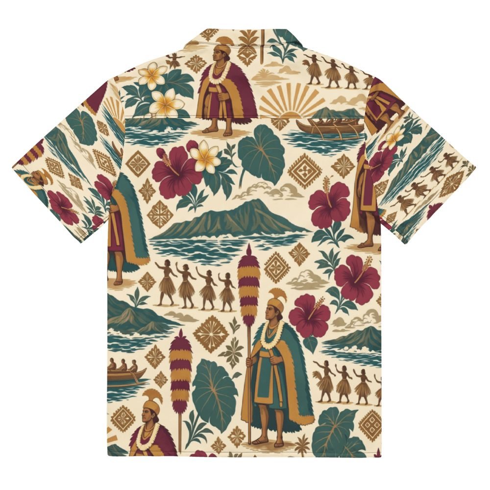 Ancient Hawaiian Culture Diamond Head Hawaiian Shirt — back view