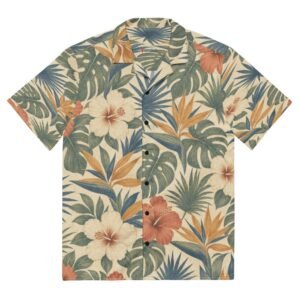 vintage tropical hibiscus monstera hawaiian