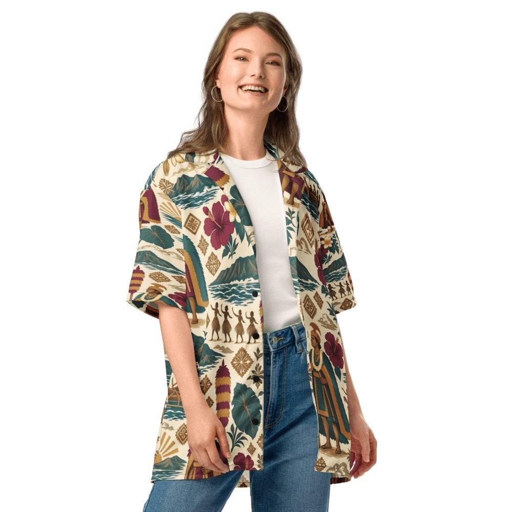 Ancient Hawaiian Culture Diamond Head Hawaiian Shirt — front view