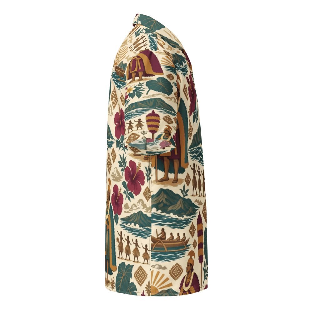 Ancient Hawaiian Culture Diamond Head Hawaiian Shirt — right sleeve view